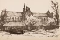 Katedra w Oliwie ? strona północna z teki Gdańsk, 1957 r.