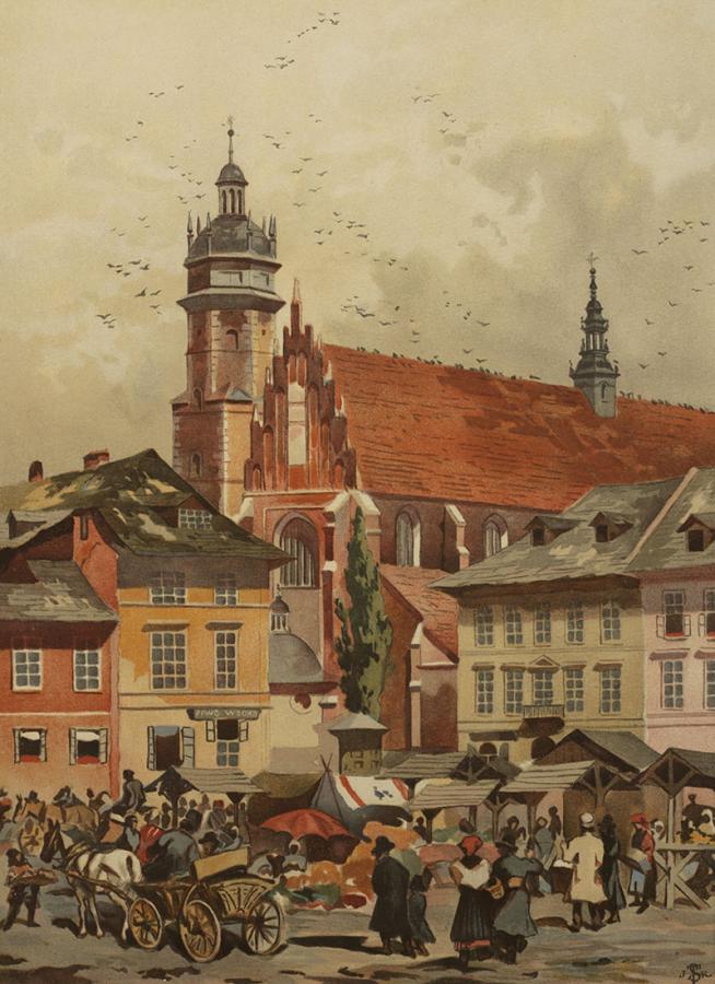Widok na kościół Bożego Ciała w Krakowie, 1886 r.