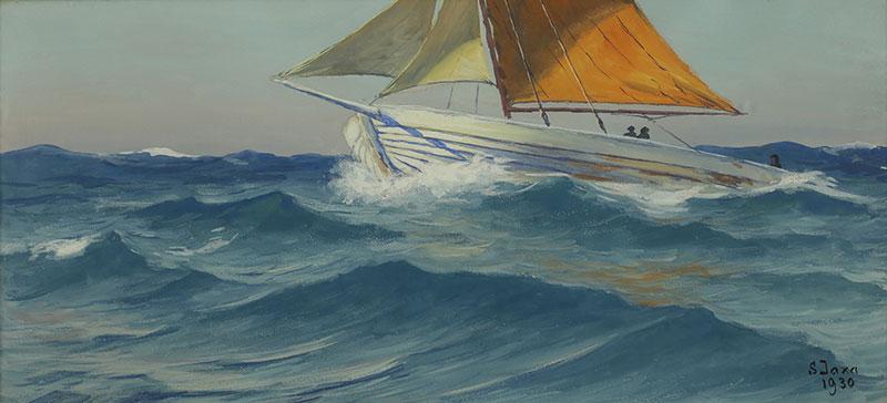 Łodzie na morzu, 1930 r.