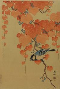 Sikorka na gałęzi, Japonia, okres Showa (1926-1989), ok. 1930 r.