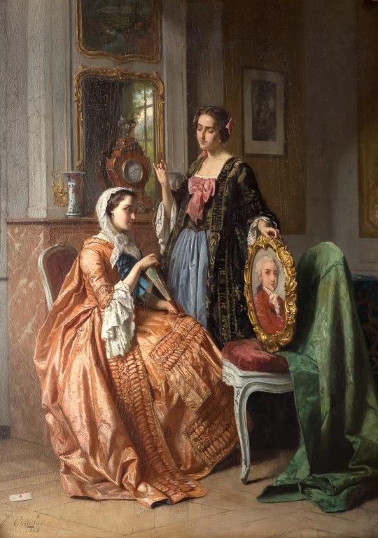 Scena w salonie, 1858 r.
