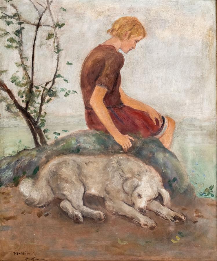 Dziewczynka z psem, po 1930 r.