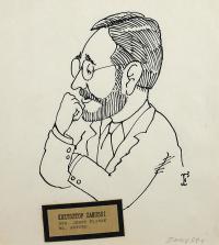 Karykatura Krzysztofa Zanussiego