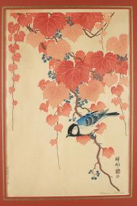 Sikorka na gałęzi, Japonia, okres Showa, ok. 1930 r.