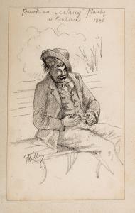 Mężczyzna na ławce, 1898 r.