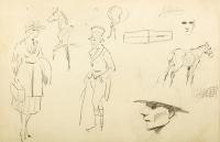 Szkice postaci, koni, ok. 1922 r.