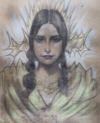 Portret kobiety z warkoczami, 1931 r.