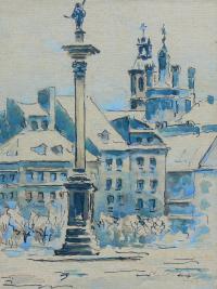 Widoki Warszawy: Kolumna Zygmunta, Wejście do kościoła św. Krzyża, Stare Miasto