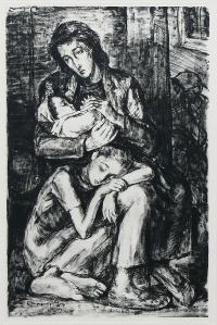 Matka z dziećmi w getcie, 1950 r.