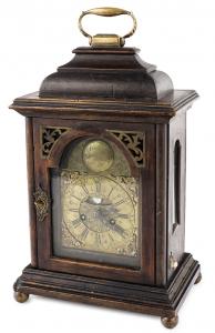 Zegar szafkowy, stołowy, Break at clock-miniatura,  Simon Schreiblmayer, Czechy, Praga, 2 poł. XVIII w.