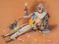 Klaun z pieskami, 1985 r.
