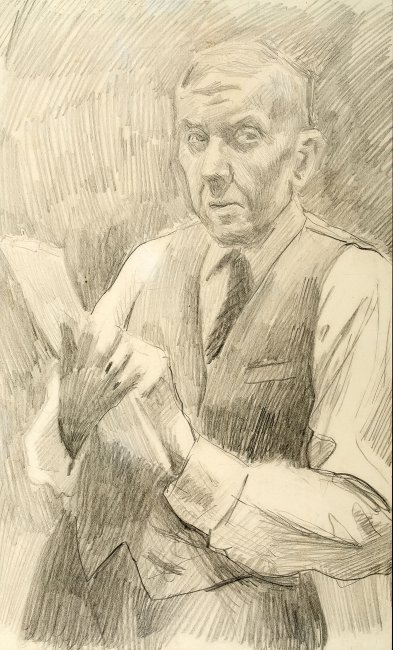Stanisław Kamocki | Autoportret ze szkicownikiem