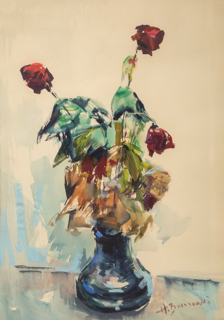Henryk Baranowski | Róże w wazonie, przed 1974 r.