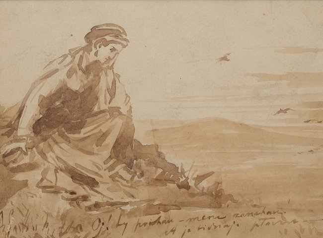 Tadeusz Rybkowski | Zamyślona dziewczyna, ok. 1879 r.