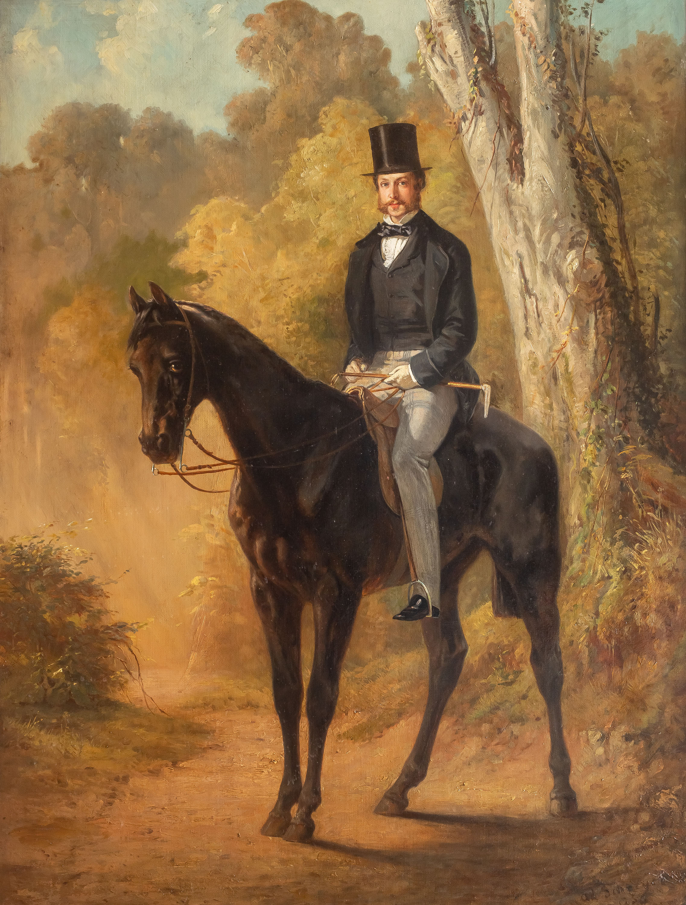 Adolf Schreyer | Konna przejażdżka po parku, 1856 r.