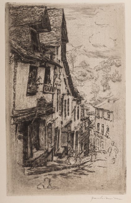 Józef Pankiewicz | Ulica Jerzual w Dinan z psem, 1906