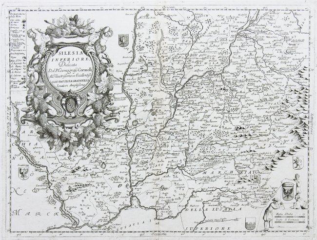 Jonas Scultetus (1603-1664), Vincenzo Coronelli (1650-1718) | Silesia Inferiore, dedicata dal P. Cosmografo Coronelli