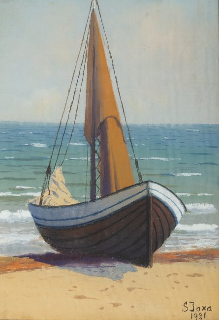 Soter Małachowski-Jaxa | Łodź na brzegu, 1921 r.