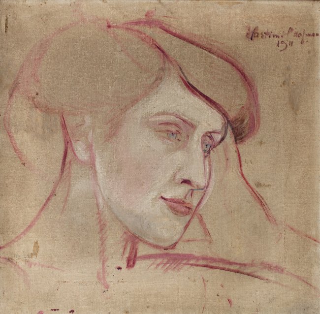 Wlastimil Hofman | Szkic twarzy kobiety, 1911 r.