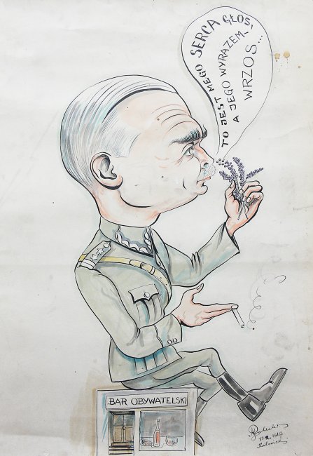 Mieczysław Rolecki | Karykatura oficera, 1947 r.