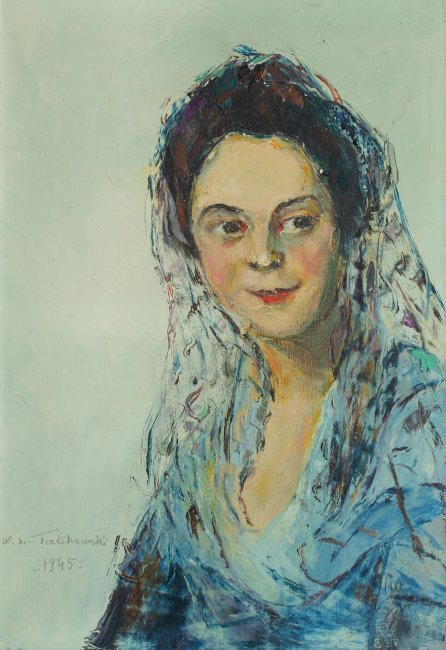 Włodzimierz Terlikowski | Kobieta w mantylce, 1945 r.