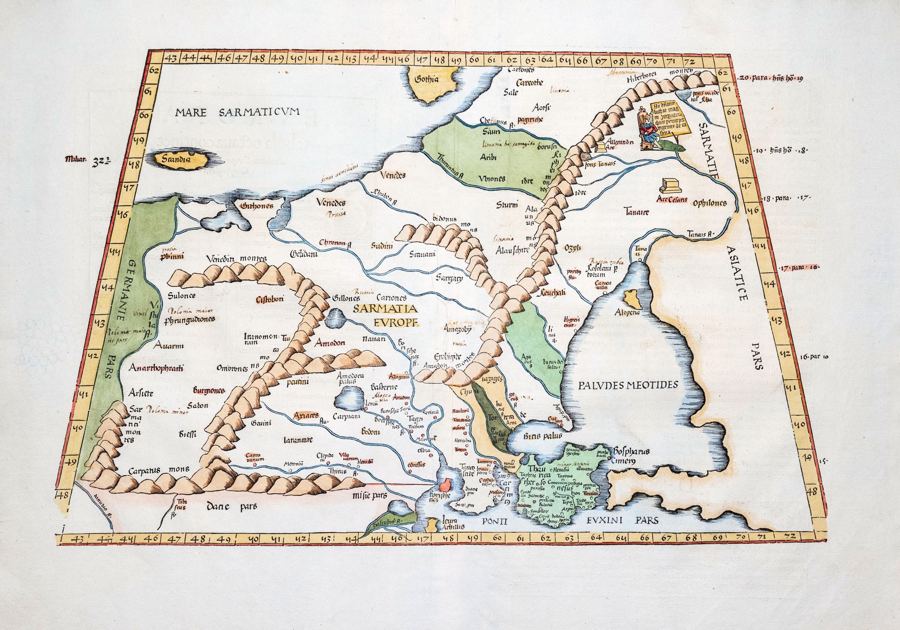 Klaudiusz Ptolemeusz | Europae Tabula Octava Continent