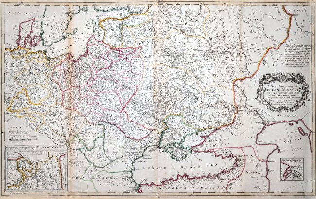Henry Overton, John Hoole | A new correct map of Poland, Moscovy, Little Tartary and the Black and Caspian seas