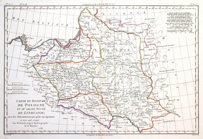 Rigobert Bonne | Carte du Royaume de Pologne et du Grand Duché de Lithuanie…