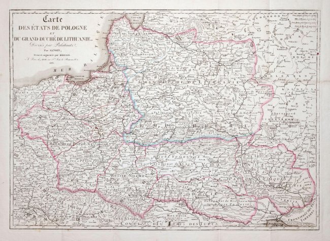 Guillaume Sanson Alexis-Hubert Jaillot | Carte des Etats de Pologne et du Grand Duché de Lithuanie