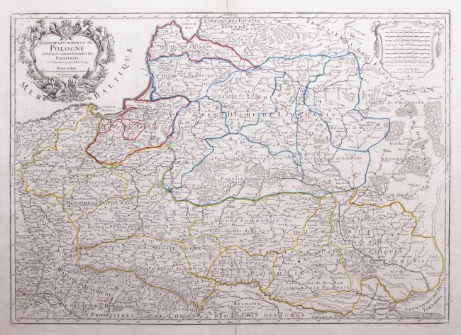 Guillaume Sanson Alexis-Hubert Jaillot | Estats de la Couronne de Pologne subdivises suivant l'estendue des Palatinats