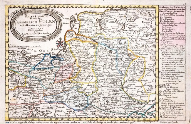 Johann Michael Probst II | Reise Charte durch das Königreich Polen…