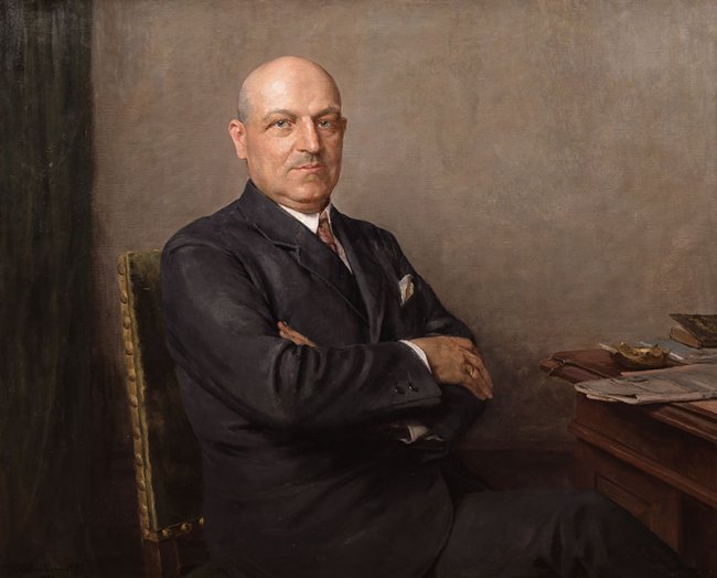 Kazimierz Pochwalski | Portret mężczyzny przy biurku, 1930 r.