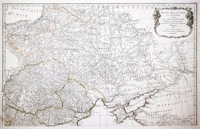 Jean-Baptiste Anville, Franz Anton Schrämbl | Dritter Theil der Karte von Europa welcher das südliche Russland Polen und Ungarn