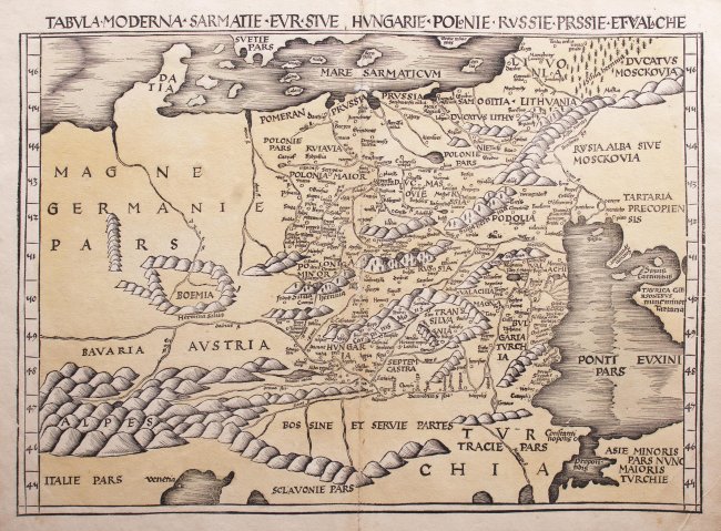Martin Waldseemüller, Klaudiusz Ptolemeusz | Tabula Moderna Sarmatie Eur sive Hungarie Polonie Russie Prussie et Valachie