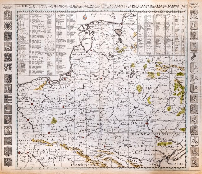 Henri Abraham Châtelain 
Châtelain | Carte de Pologne avec la chronologie des rois et des ducs de Lithuanie…