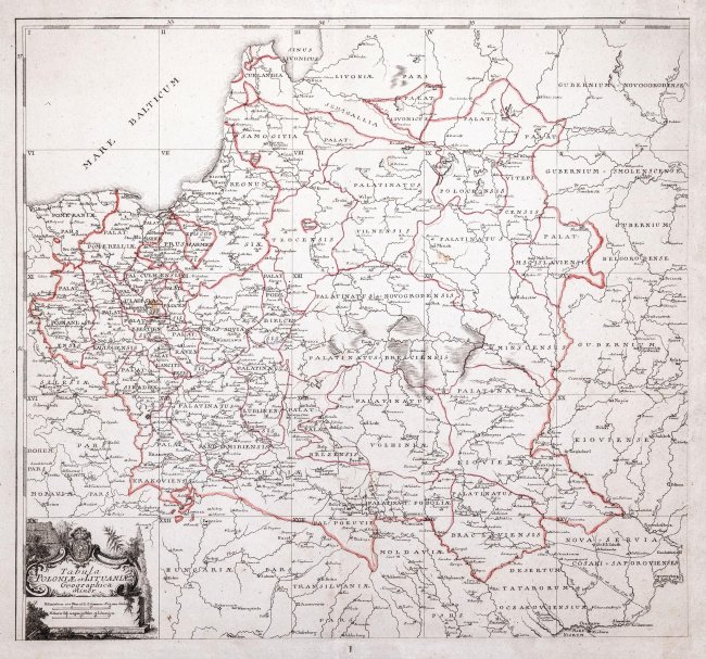 Christian Benjamin Glassbach | Tabula Poloniae et Lithuaniae geographica minor