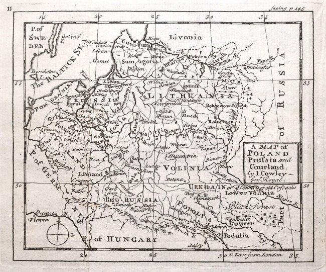 Emanuel Bowen | A map of Poland Prussia and Courland