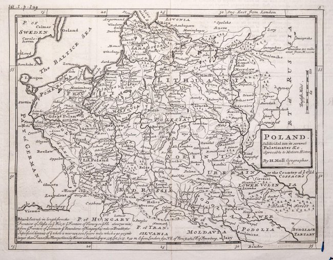 Herman Moll | Poland subdivided into its severall Palatinates & c
