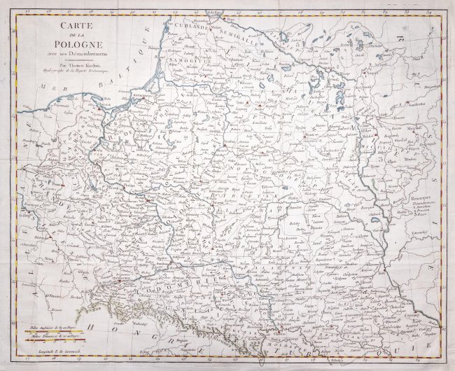 Thomas Kitchin | Carte de la Pologne avec ses Démembremens