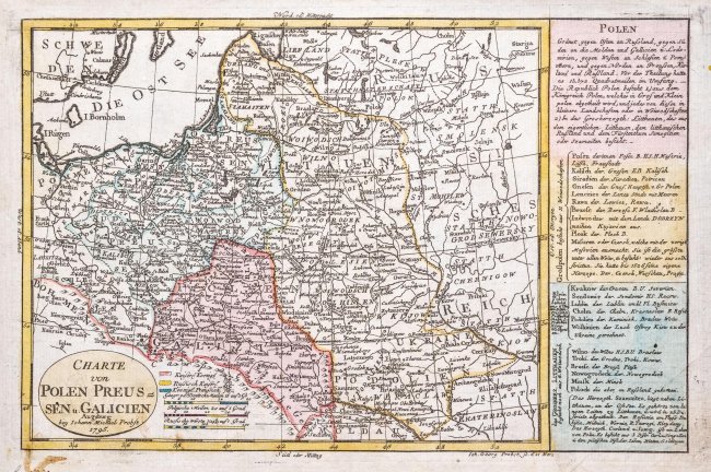 Johann Georg Probst | Charte von Polen Preussen u. Galicien