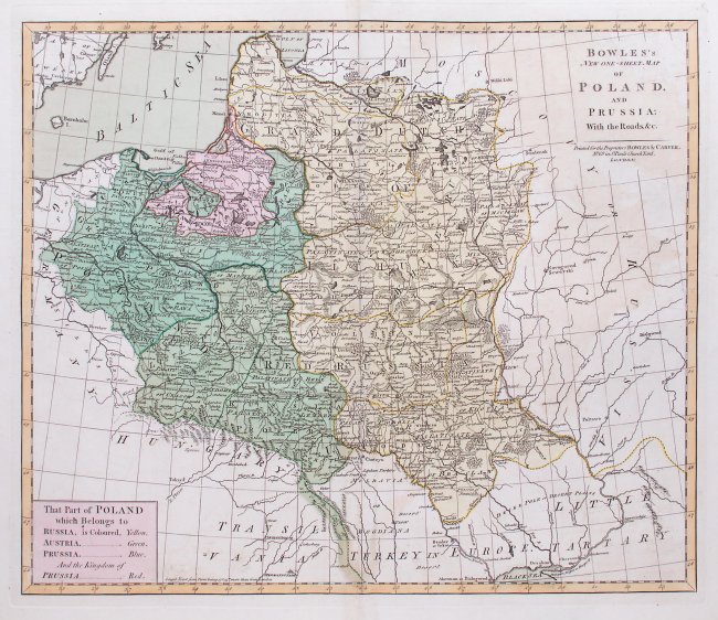 Henry Carington Bowles | Bowle's new one-sheet map of Poland and Prussia