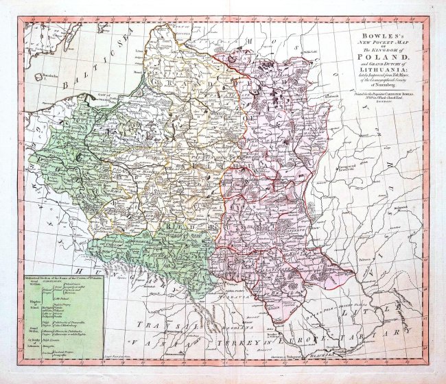 Henry Carington Bowles | Bowle's new pocket map of the Kingdom of Poland and Grand Dutchy of Lithuania