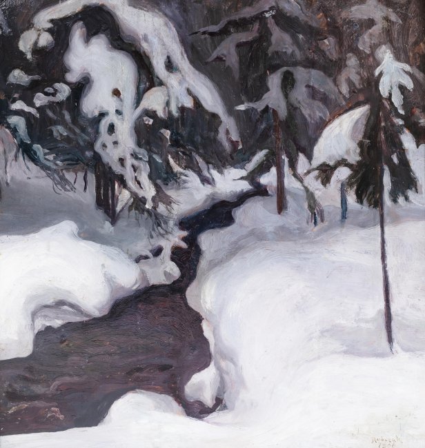Jan Rubczak | Potok w śniegu, 1906 r.
