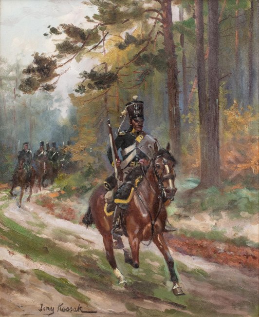 Jerzy Kossak | Patrol Strzelców Konnych z okresu Królestwa Polskiego, ok. 1914 r.