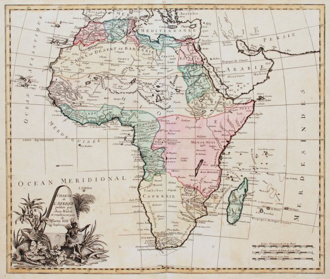 Johann Walch Johann Martin Will | Charte de l'Afrique publiée par Jean Walch…
