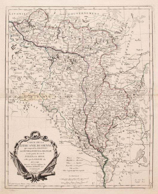 Paolo Santini | Carte de la Lithuanie Russienne qui comprend les Palatinats de Livonie…