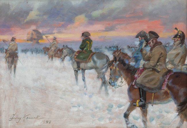 Jerzy Kossak | Wizja Napoleona w odwrocie spod Moskwy, 1943 r.