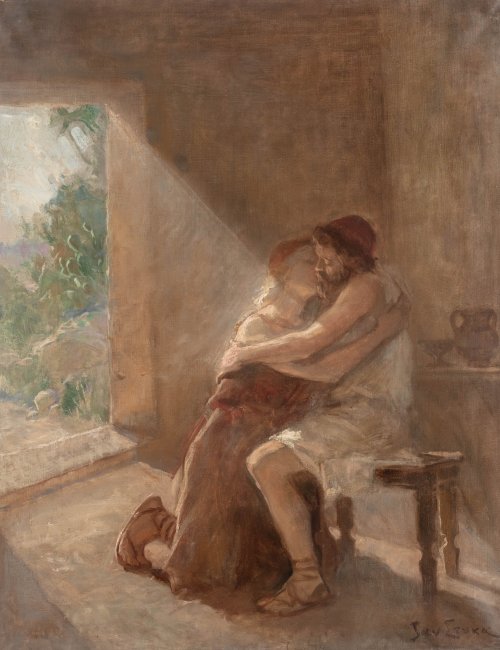 Jan Styka | Odyseusz obejmujący swojego ukochanego syna