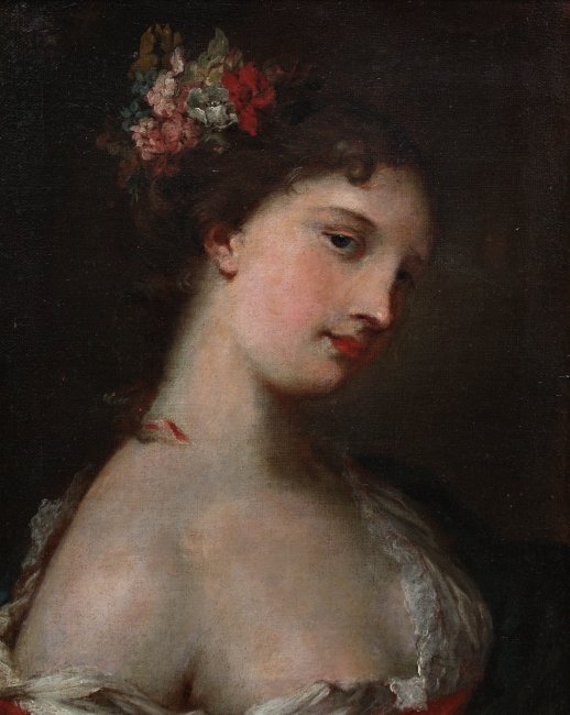 Rosalba Carriera - krąg | Portret młodej damy – Alegoria wiosny