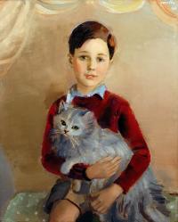 Chłopiec z kotkiem, 1938 r.